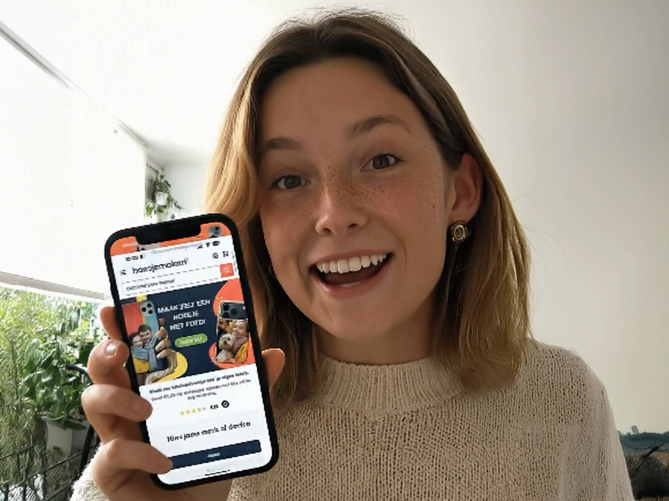 Happy customer with personalised case